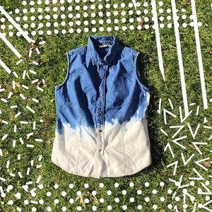 Bleach Dyed Denim Vest